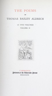 Cover of: The poems of Thomas Bailey Aldrich.