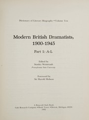 Cover of: Modern British dramatists, 1900-1945