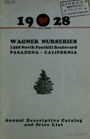 Cover of: Economic and ornamental fruit trees and plants, Panama rhubarb, berries, vegetable and flower seeds by Wagner Nurseries (Pasadena, Calif.)