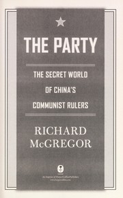 Cover of: The Party by Richard McGregor