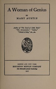 Cover of: A  woman of genius