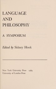 Cover of: Language and Philosophy: A Symposium