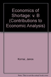 Cover of: Economics of shortage