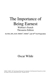 Cover of: The importance of being earnest by Oscar Wilde