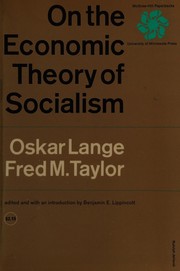 Cover of: On the Economic Theory of Socialism