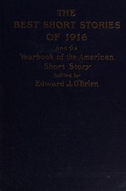 Cover of: The Best Short Stories of 1916: and the Yearbook of the American Short Story