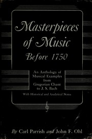 Cover of: Masterpieces of music before 1750 by Carl Parrish