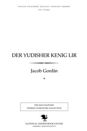 Cover of: Der Yudisher Ḳenig Lir: drama in 4 aḳṭen