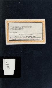 Cover of: The metaphysics of pragmatism