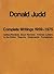 Complete Writings 1959 - 1975 by Donald Judd