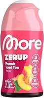 MORE Zerup, Peach Iced Tea, 65 ml, für bis zu 8 l Fertiggetränk, zuckerfreier Sirup mit echten Fruchtextrakten, vegan,...