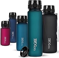 720°DGREE Trinkflasche 1l Sport “uberBottle“ softTouch +Sieb - BPA-Frei - Wasserflasche für Uni, Arbeit, Fitness,...