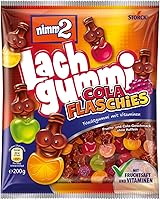 nimm2 Lachgummi Cola Flaschies – 1 x 200g – Fruchtgummi mit Cola- und Fruchtgeschmack – Fruchtsaft und Vitaminen