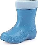 Ladeheid Gummistiefel Kinder federleichte und wasserdichte Eva Thermo Regenstiefel Gummistiefel gefüttert KL050 (Hellblau, 30 EU)