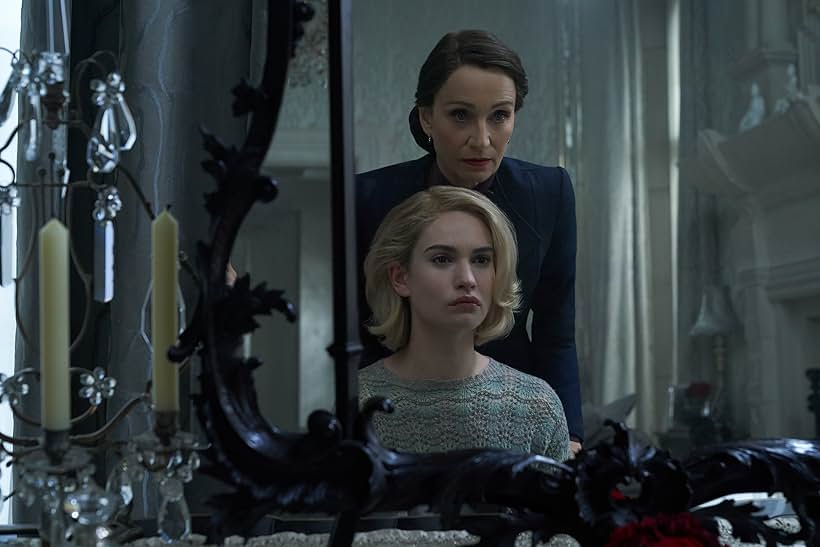 Kristin Scott Thomas and Lily James in Rebecca (2020)