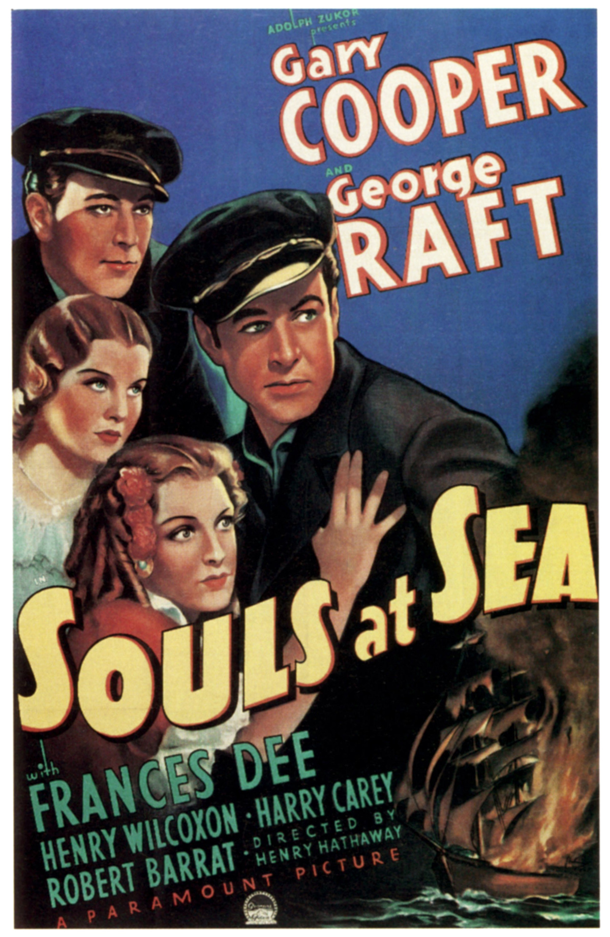 Gary Cooper, Olympe Bradna, Frances Dee, and George Raft in Souls at Sea (1937)