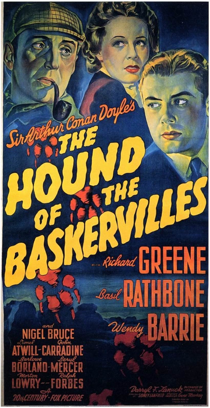 Basil Rathbone, Wendy Barrie, and Richard Greene in The Hound of the Baskervilles (1939)