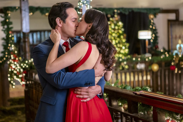 Michael Rady and Lucia Micarelli in The Christmas Bow (2020)