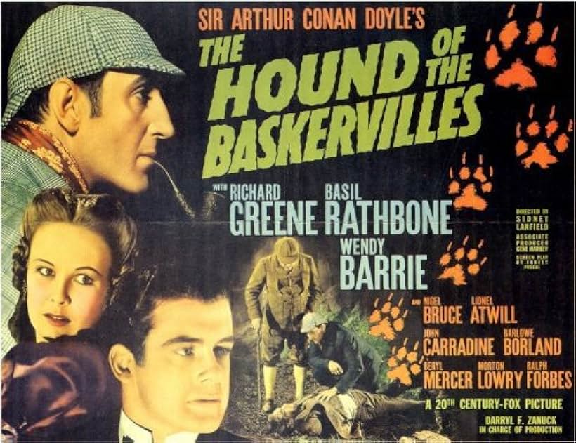 Basil Rathbone, Wendy Barrie, Nigel Bruce, Nigel De Brulier, and Richard Greene in The Hound of the Baskervilles (1939)