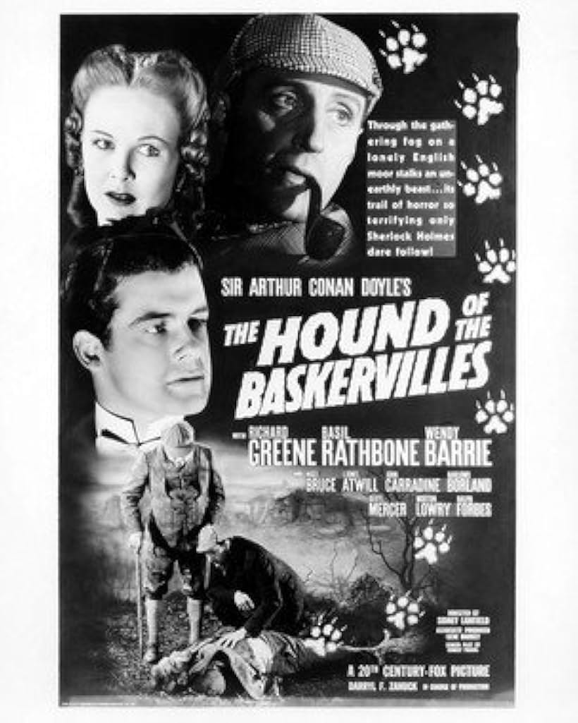 Basil Rathbone, Wendy Barrie, Nigel Bruce, Nigel De Brulier, and Richard Greene in The Hound of the Baskervilles (1939)