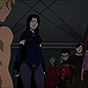 Christina Ricci, Sean Maher, Kari Wahlgren, Brandon Soo Hoo, Jake T. Austin, Taissa Farmiga, and Stuart Allan in Teen Titans: The Judas Contract (2017)