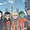 Christina Ricci, Kari Wahlgren, Brandon Soo Hoo, Jake T. Austin, and Stuart Allan in Teen Titans: The Judas Contract (2017)