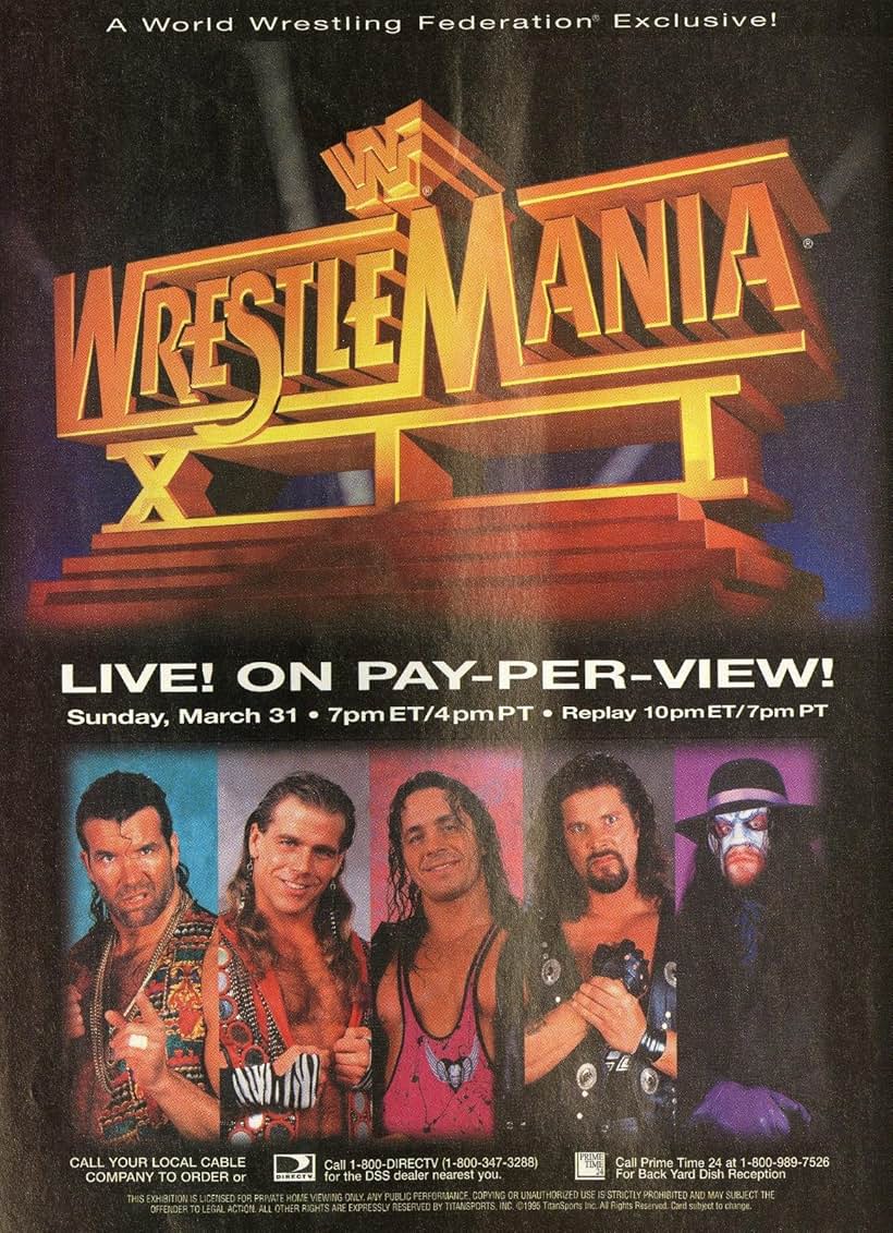 Mark Calaway, Bret Hart, Shawn Michaels, and Kevin Nash in WrestleMania XII (1996)