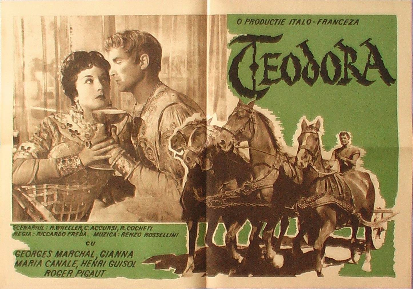 Renato Baldini, Gianna Maria Canale, Georges Marchal, and Irene Papas in Theodora, Slave Empress (1954)