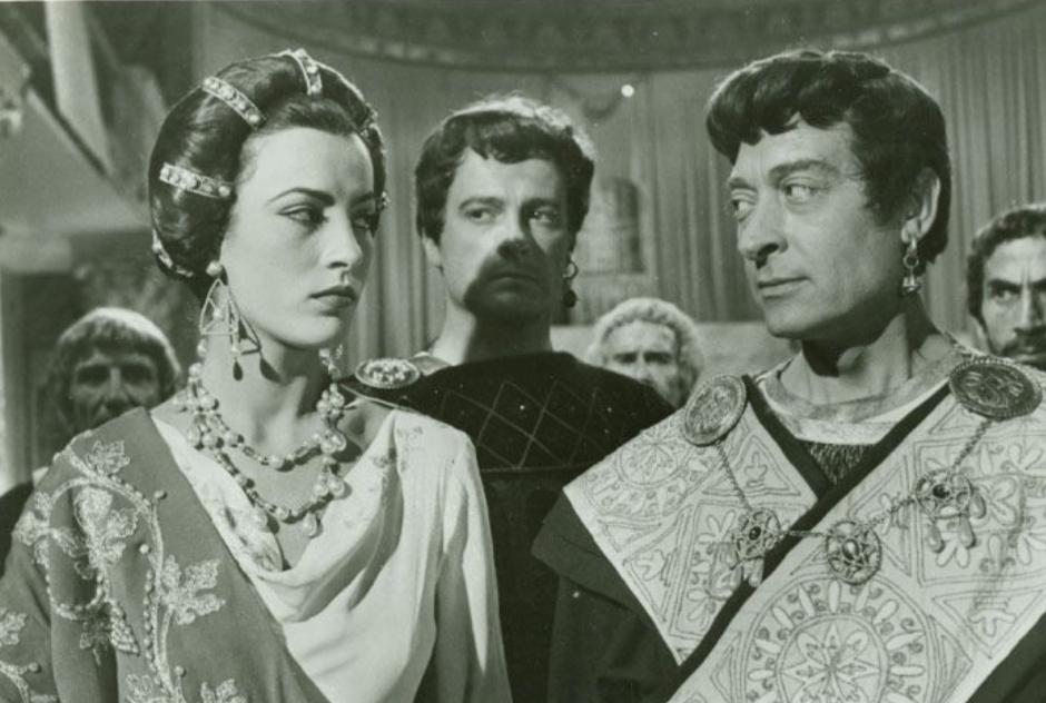 Henri Guisol and Irene Papas in Theodora, Slave Empress (1954)