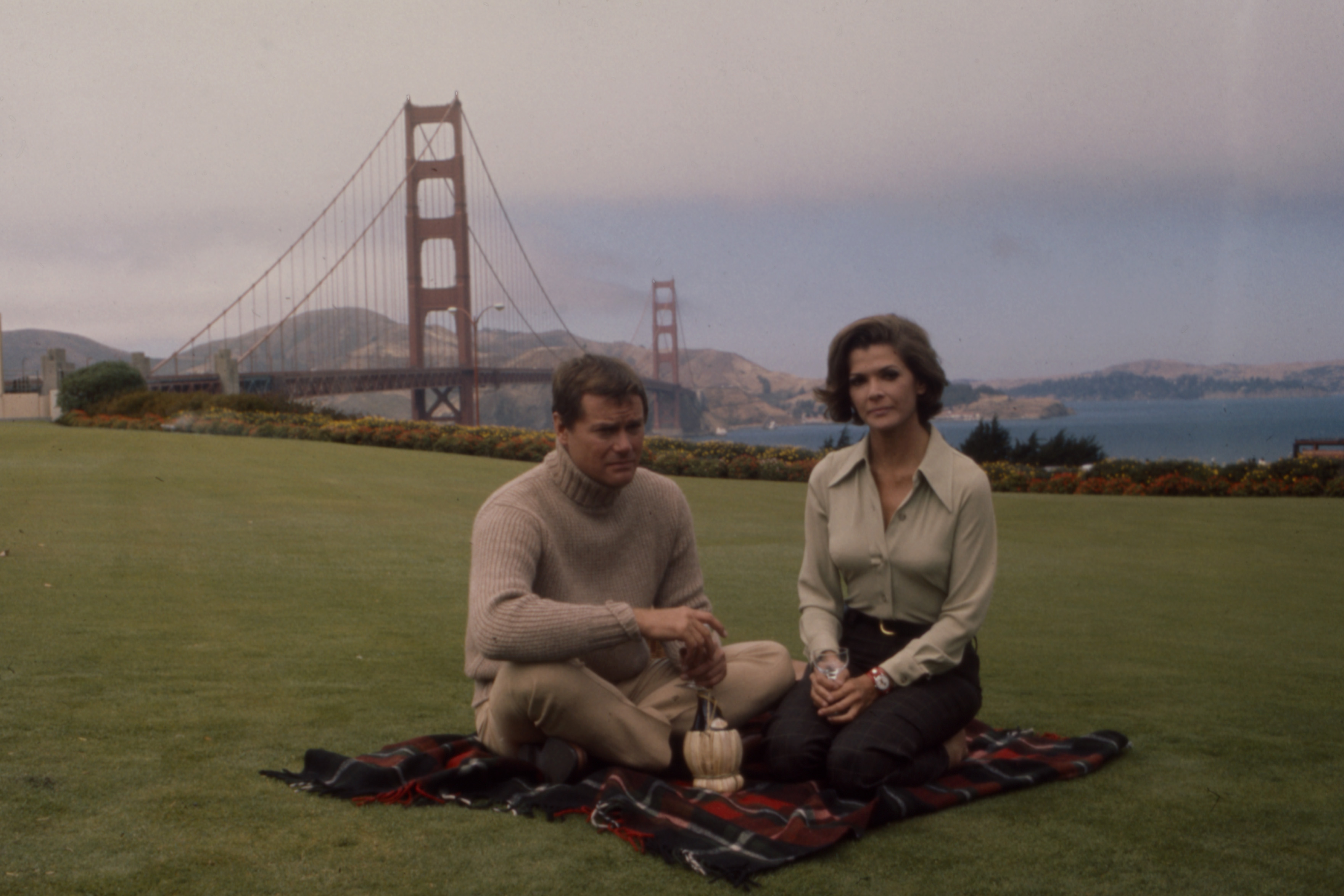 Larry Hagman and Jessica Walter at an event for Three's a Crowd (1984)