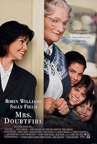 Robin Williams, Sally Field, Lisa Jakub, Matthew Lawrence, and Mara Wilson in Mrs. Doubtfire (1993)