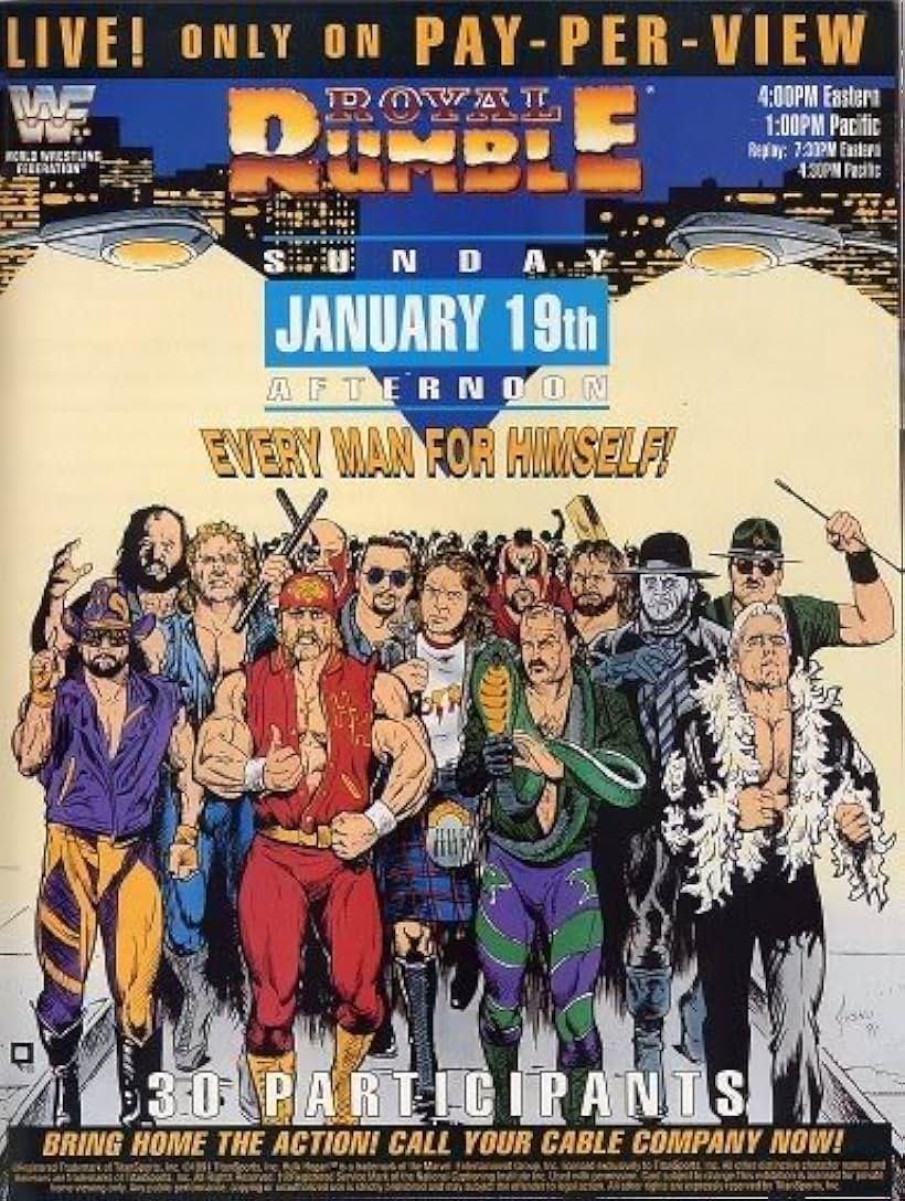 Hulk Hogan, Mark Calaway, Sid Eudy, Ric Flair, Mike Hegstrand, Joe Laurinaitis, Roddy Piper, Randy Savage, Robert Remus, Jake Roberts, John Tenta, and Ray Traylor in Royal Rumble (1992)