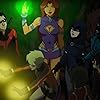 Christina Ricci, Sean Maher, Kari Wahlgren, Brandon Soo Hoo, Jake T. Austin, Taissa Farmiga, and Stuart Allan in Teen Titans: The Judas Contract (2017)