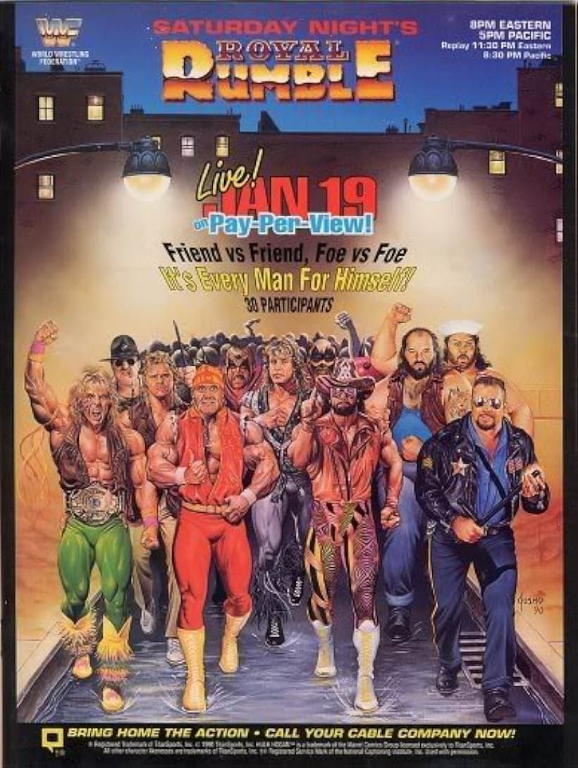 Hulk Hogan, Mike Hegstrand, Curt Hennig, Joe Laurinaitis, Fred Ottman, Randy Savage, Robert Remus, John Tenta, Ray Traylor, Kerry Von Erich, and Jim Hellwig in Royal Rumble (1991)