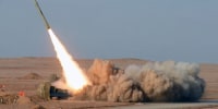 An Iranian short-range Fateh missile is launched in Iran's Kavir Desert in 2012 in a photo obtained from Iran's ISNA news agency.