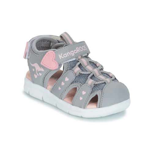 Schoenen Meisjes Outdoorsandalen Kangaroos K-MINI Grijs / Roze