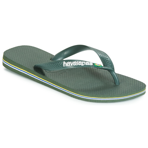 Schoenen Dames Slippers Havaianas BRASIL LOGO Olijf