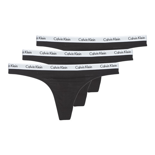 Ondergoed Dames Strings Calvin Klein Jeans CAROUSEL THONG X 3 Zwart