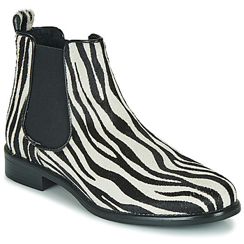 Schoenen Dames Laarzen Betty London HUGUETTE Zwart / Wit / Zebra