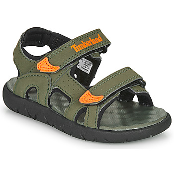 Schoenen Jongens Sandalen / Open schoenen Timberland PERKINS ROW 2-STRAP Groen / Orange