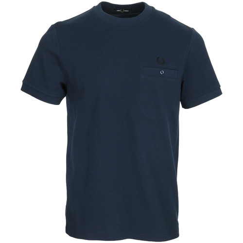 Textiel Heren T-shirts korte mouwen Fred Perry Pocket Detail Pique Shirt Blauw