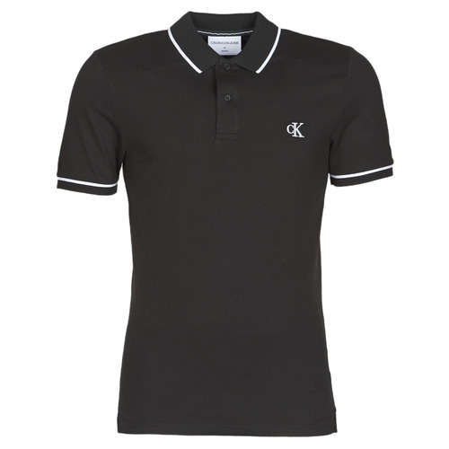 Textiel Heren Polo's korte mouwen Calvin Klein Jeans TIPPING SLIM POLO Zwart