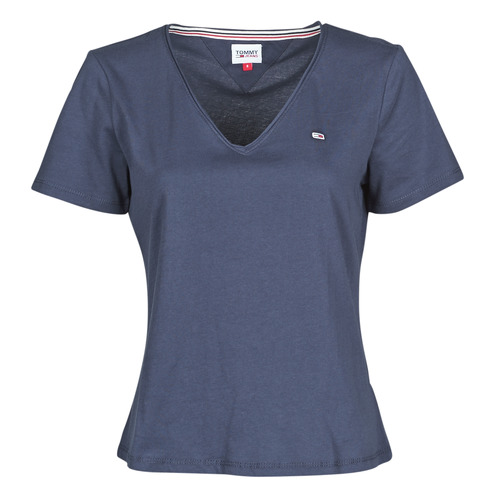 Textiel Dames T-shirts korte mouwen Tommy Jeans TJW SLIM JERSEY V NECK Marine