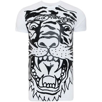 Textiel Heren T-shirts korte mouwen Ed Hardy Big-tiger t-shirt Wit