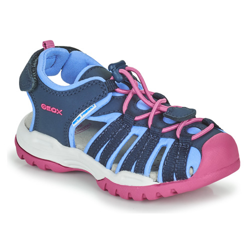 Schoenen Meisjes Outdoorsandalen Geox BOREALIS GIRL Blauw / Roze