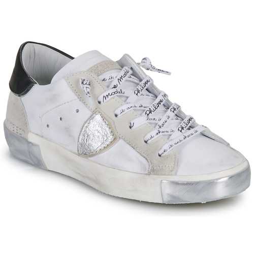 Schoenen Dames Lage sneakers Philippe Model PARIS Wit / Zilver / Zwart