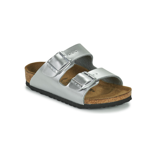 Schoenen Meisjes Leren slippers Birkenstock ARIZONA Zilver