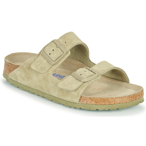 Schoenen Leren slippers Birkenstock ARIZONA SFB Kaki