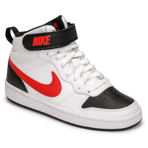 Schoenen Kinderen Hoge sneakers Nike NIKE COURT BOROUGH MID 2 Wit / Rood / Zwart