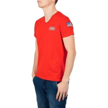 Textiel Heren T-shirts & Polo’s Nasa BASIC FLAG V NECK Rood